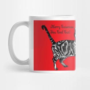 Merry Catsmus You Cool Cat Red Chistmas Tabby Mug